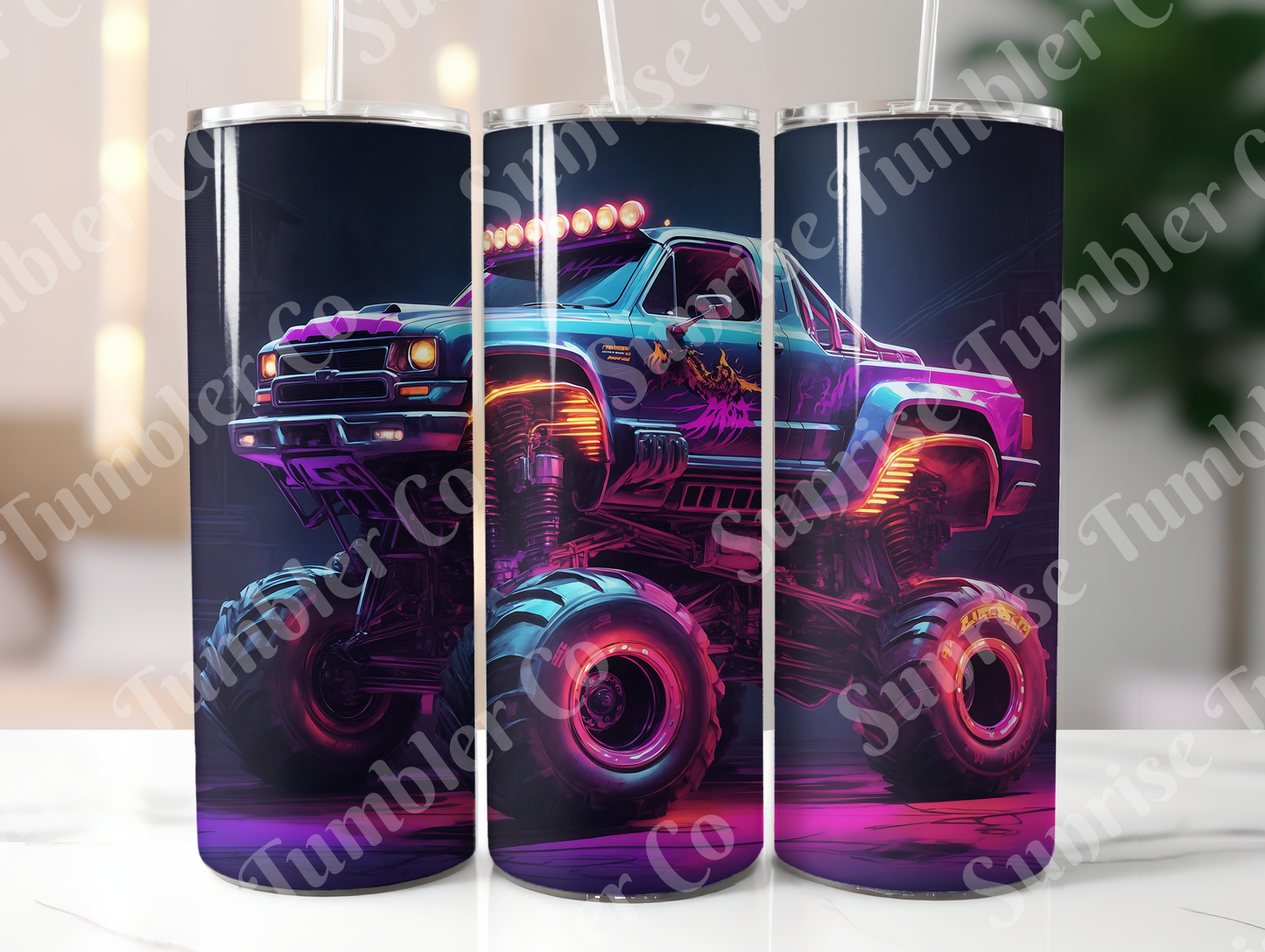 Monster Truck Variety - 20oz and 30oz Tumblers (Glow In The Dark Green And Blue Available)