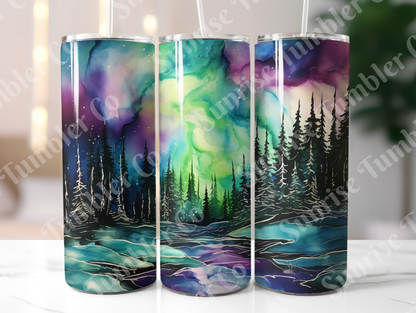 Galaxy and Northern Lights Variety - 20 oz and 30 oz Tumblers (Glow In The Dark Option Available)