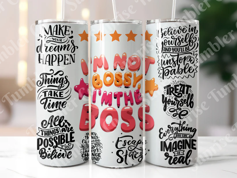 Positive and Inspirational Sayings Variety Part 1 - 20 oz and 30 oz Tumblers (Glow In The Dark Option Available)