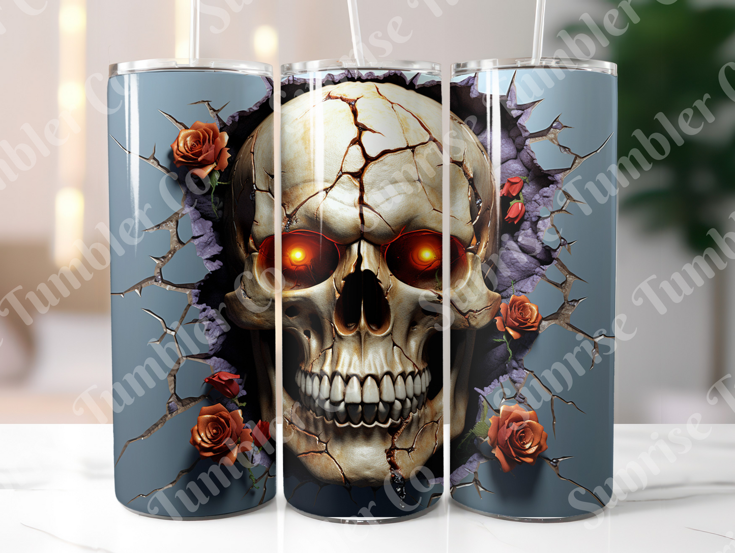 Skulls Variety Part 2 - 20 oz and 30 oz Tumbler (Glow In The Dark Option Available)