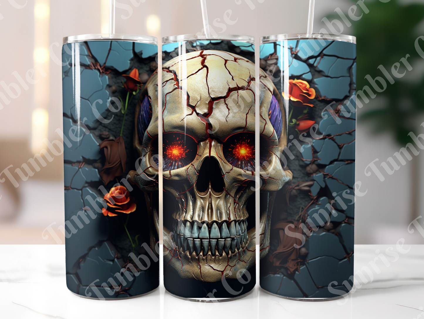 Skulls Variety Part 2 - 20 oz and 30 oz Tumbler (Glow In The Dark Option Available)